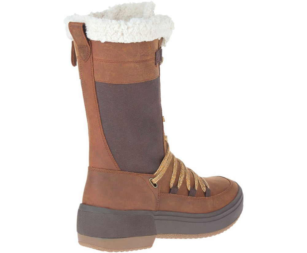 Merrell Boots Brown - Haven Tall Lace Polar Waterproof - Womens 68PNXCAML